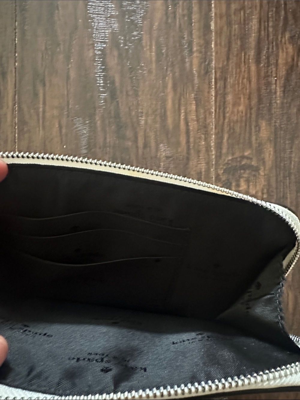 kate spade Cream and Light Gray Two-Tone Wristlet - Picture 4 of 5